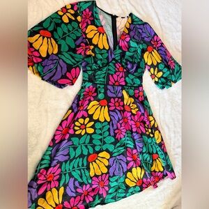Gorman Multicolor Floral Dress puffed sleeves